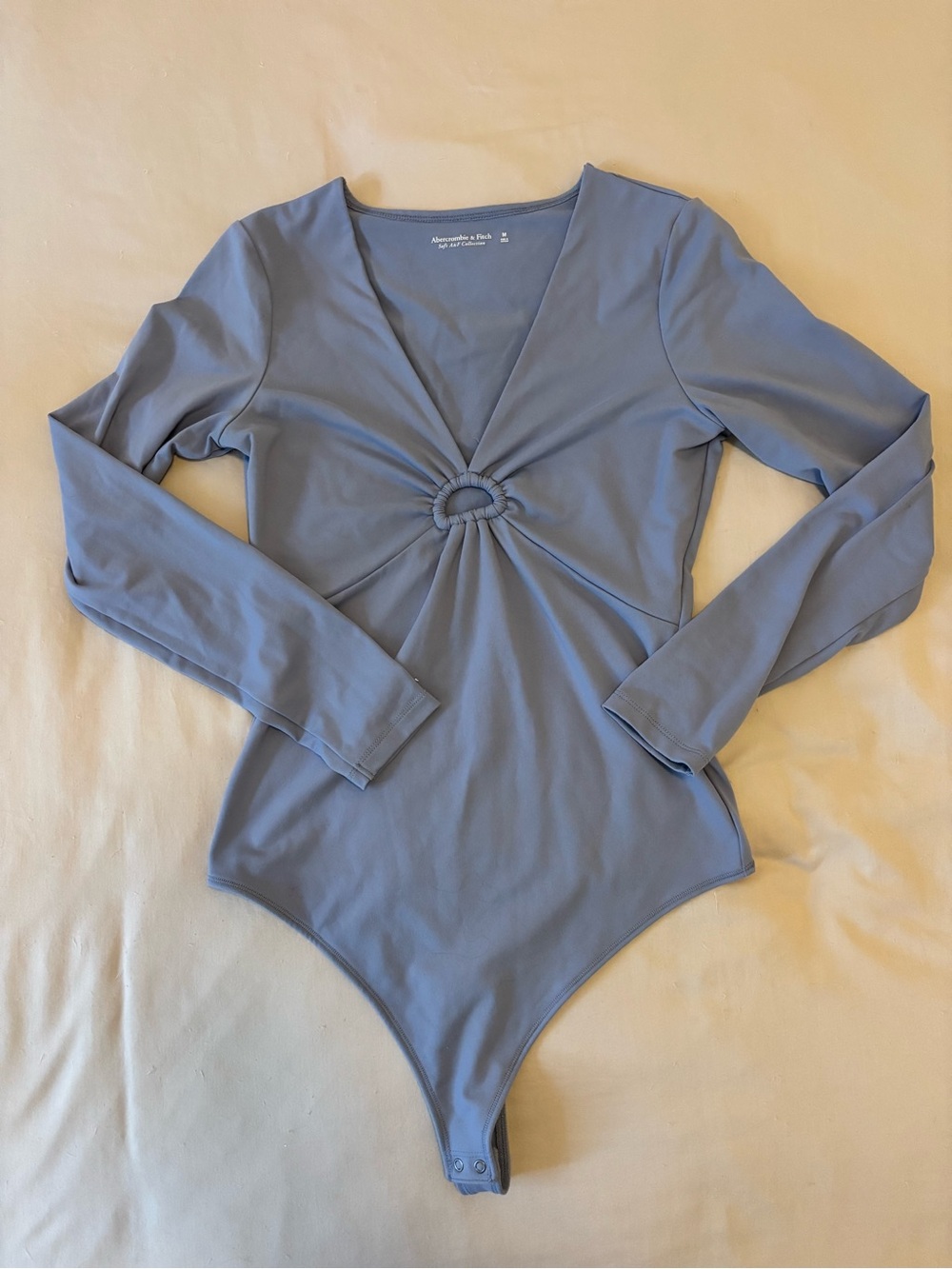 Abercrombie & Fitch Long Sleeve Blue One-Piece Bodysuit